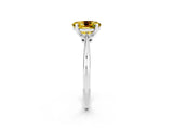 Silver Oval Cut Yellow Sapphire Solitaire Engagement Ring with Classic Band and Four-Prong Setting_44
