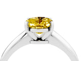 Silver Oval Cut Yellow Sapphire Solitaire Engagement Ring with Classic Band and Four-Prong Setting_46