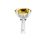 Silver Oval Cut Yellow Sapphire Solitaire Engagement Ring with Classic Band and Four-Prong Setting_47
