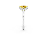 Silver Oval Cut Yellow Sapphire Solitaire Ring with Flower Prong Setting and Classic Band_14