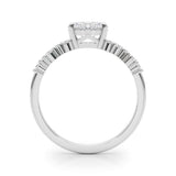 Platinum 1.58 Carat E VVS2 Oval Diamond Cluster Pavé Band with Four-Prong Setting