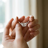 Silver Oval Diamond Pendant with Heart Accents and Prong Setting_16