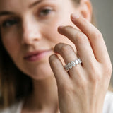 Silver Oval Diamond Prong-Set Eternity Band_35