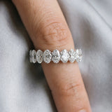 Silver Oval Diamond Prong-Set Eternity Band_36
