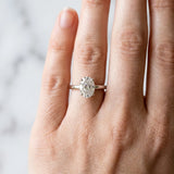 Silver Oval Diamond Solitaire Ring with Slim Band and Four-Prong Setting_21