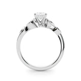 Silver Oval Diamond Swirl Band with Prong Setting 2