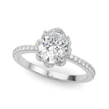 Platinum Fancy Green Radiant  Halo Diamond Pave Band Ring with Four-Prong Setting