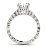 Silver Oval Solitaire Diamond Ring with Infinity Twist Band and Four-Prong Setting 2