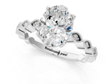 Silver Oval Solitaire Diamond Ring with Infinity Twist Band and Four-Prong Setting_15