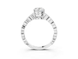 Silver Oval Solitaire Diamond Ring with Infinity Twist Band and Four-Prong Setting_17