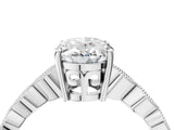 Silver Oval Solitaire Diamond Ring with Infinity Twist Band and Four-Prong Setting_18
