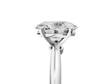 Silver Oval Solitaire Diamond Ring with Six-Prong Setting on a Classic Band 5