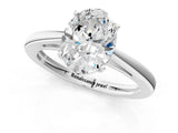 Silver Oval Solitaire Diamond Ring with Split Shank and Four-Prong Setting_21