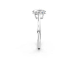 Silver Oval Solitaire Diamond Ring with Split Shank and Four-Prong Setting_22