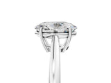 Silver Oval Solitaire Diamond Ring with Split Shank and Four-Prong Setting_25