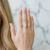 Silver Oval Solitaire Engagement Ring with Cathedral Band and Four-Prong Setting_70