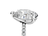Silver Oval and Cushion Toi Moi Ring with Prong Setting and Micro Pave Band 5