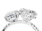 Silver Oval and Heart Toi Moi Ring with Prong Setting and Micro Pave Band 4