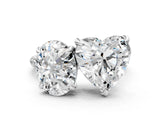 Silver Oval and Heart Toi Moi Ring with Prong Setting and Pave Band