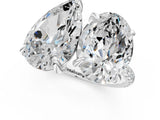 Silver Oval and Pear Toi Moi Ring with Prong Setting and Pave Band 1
