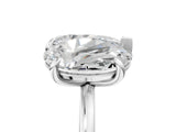 Silver Oval and Pear Toi Moi Ring with Prong Setting and Plain Band 5