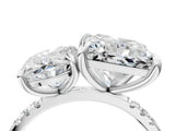 Silver Oval and Princess Toi Moi Ring with Prong Setting and Pave Band 4