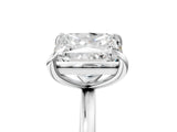 Silver Oval and Princess Toi Moi Ring with Prong Setting and Plain Band 5