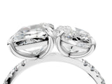 Silver Oval and Radiant Toi Moi Ring with Prong Setting and Micro Pave Band 4