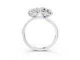 Silver Oval and Radiant Toi Moi Ring with Prong Setting and Plain Band 3