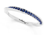 Silver Pavé Round Blue Sapphire Twist Band_1