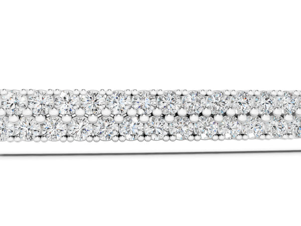 Silver Pavé Round Diamond Box Chain Slider Bracelet