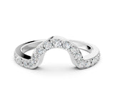 Silver Pavé Round Diamond Contour Band with Prong Setting_14