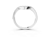Silver Pavé Round Diamond Contour Band with Prong Setting_17