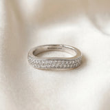 Silver Pavé Round Diamond Contour Band_33