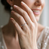 Silver Pavé Round Diamond Curved Band with Prong Setting_31