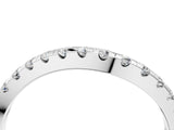Silver Pavé Round Diamond Curved Wedding Band with Prong Setting_18