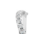 Silver Pavé Round Diamond Curved Wedding Band with Prong Setting_19