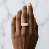 Silver Pavé Round Diamond Wide Band with Micro-Prong Setting_22
