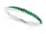 Silver Pavé Round Emerald Twist Band_1