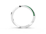 Silver Pavé Round Emerald Twist Band_3