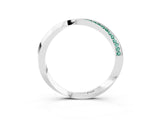 Silver Pavé Round Green Sapphire Twist Band_15
