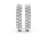 Silver Pave Round Diamond Hoop Earrings with Channel Band and Shared Prong Setting_7
