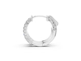 Silver Pave Round Diamond Hoop Earrings with Channel Band and Shared Prong Setting_8