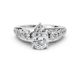 Silver Pear Brilliant Diamond Pavé Band with Six-Prong Setting_3