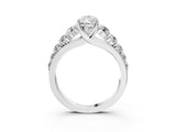 Silver Pear Brilliant Diamond Pavé Band with Six-Prong Setting_6