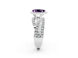 Silver Pear Cut Amethyst Halo Ring with Round Split Shank and Prong Setting_68