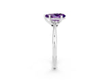 Silver Pear Cut Amethyst Solitaire Engagement Ring with Classic Band and Four-Prong Setting_14