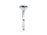 Silver Pear Cut Aquamarine Engagement Ring with Side Stone Accents and Four-Prong Setting_26