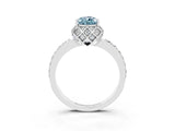 Silver Pear Cut Aquamarine Scalloped Halo Engagement Ring with Round Shared Prong Band_81
