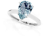 Silver Pear Cut Aquamarine Solitaire Engagement Ring with Classic Band and Four-Prong Setting_13